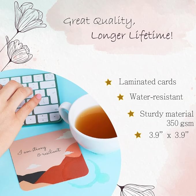 Ariond 31 New Mom Affirmation Cards for Post Partum/Postpartum Self Care with Empowering Messages on the verso of each card | New mom essentials gifts for women after birth