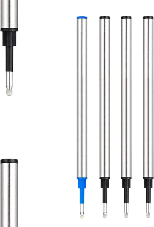 DunBong Rollerball Pen Refills, Roller Ball Fine Point 0.5mm, Red Ink Refill Pack of 5 - Replaceable Ballpoint Pen Refills Medium Point (Navy Blue)