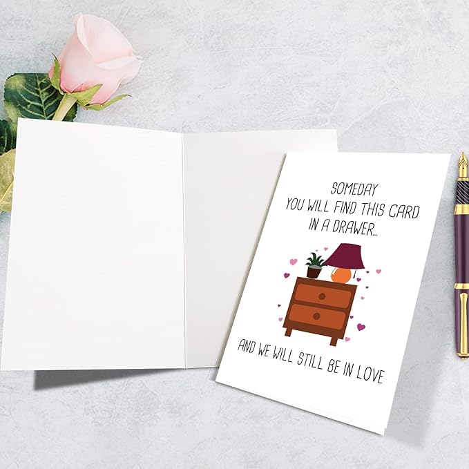Supoeguk Funny Love Card for Him Her, Valentine's Day Card, Anniversary Card for Husband, Birthday Card from Wife, Someday You Will Find This Card In A Drawer