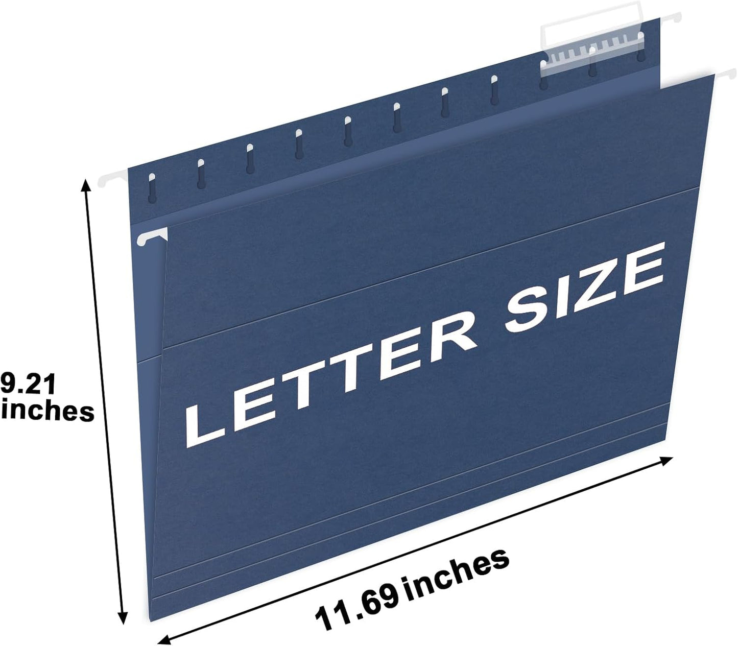 HERKKA Hanging File Folders, 60 Pack Reinforced Letter Size Hanging Folders, Designed for Bulky Files, Filing Cabinet, 1/5-Cut Adjustable Tabs (Blue)