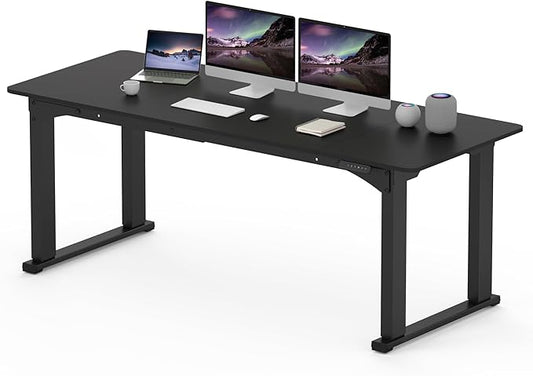 SANODESK 4-Leg Standing Desk, Electric Height Adjustable Desk with Memory Presets for Home Office, Stand up Desk Computer Workstation, 78x32 Inches Black