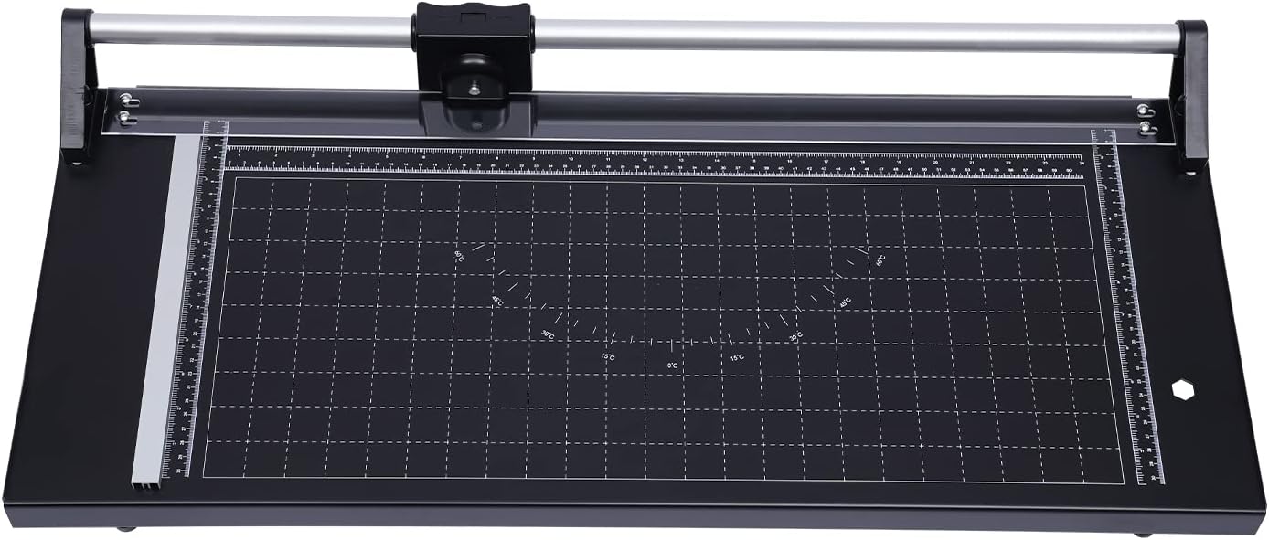 24Inch Rotary Trimmer Paper Cutter,Manual Precision Paper Cutters Trimmers Photo Paper Cutter with Automatic Paper Weighting,Self-Sharpening for Craft Paper, Card Stock and Office Paper