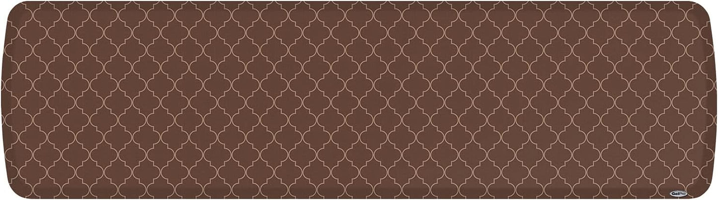 GelPro Trellis Walnut Elite Premier Anti-Fatigue Kitchen Comfort Floor Mat, 20x72 Stain Resistant Surface with Therapeutic Gel and Energy-return Foam for Health and Wellness, 20" x 72"