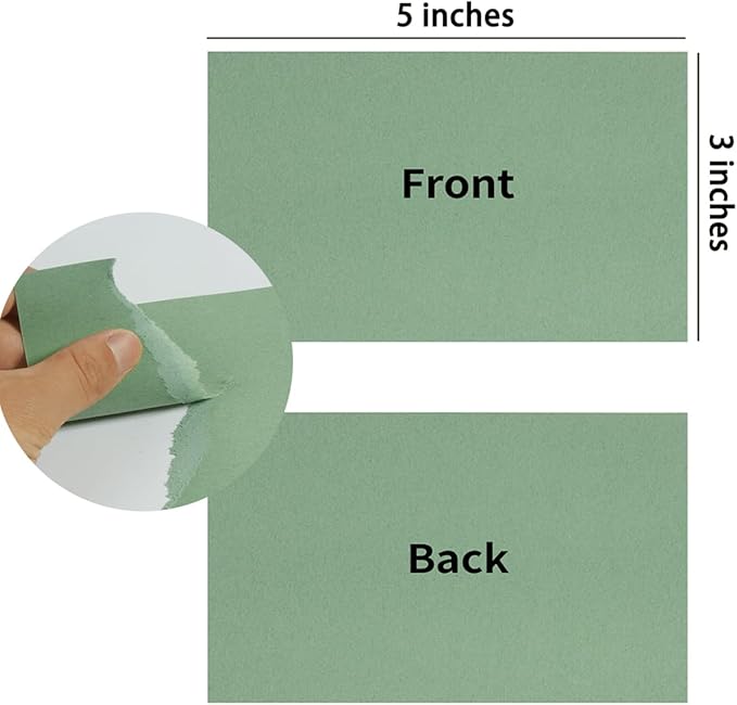 50 Sheets Blank Cardstock Paper 250 GSM Thick Heavy Cards Stock for DIY Art Projects, Card Making, Postcards, Greeting Cards, Birthday Party, Wedding Invitation (Sage-Green, 3x5 inches)