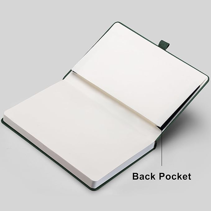 RETTACY Blank Journal Notebook, 2-Pack, 192 Pages per Pack, A5 Medium Size (5.7'' x 8.3''), Leather Hardcover, 100 GSM Thick Paper, for Sketching, Drawing, Painting (Black & Brown)