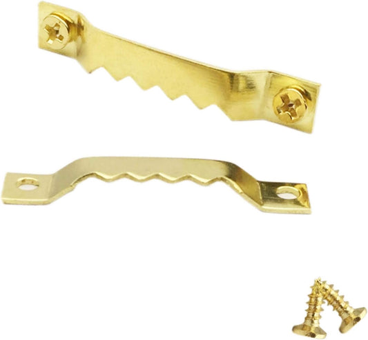 50 Pack Small Sawtooth Picture Hangers Steel Picture Hangers Picture Frames Hangers with Screws Picture Hang Solutions, for Hanging Clock Paintings Artwork Picture Frame Hook Photos(Gold)