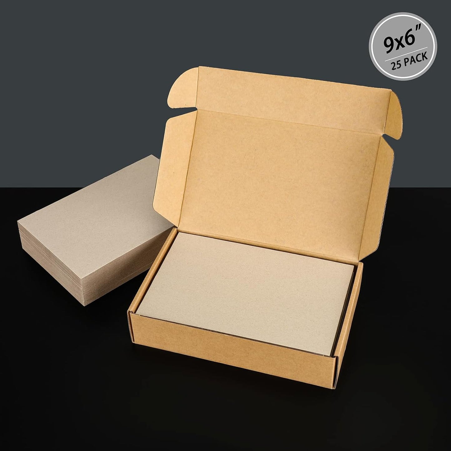 25 Pcs Book Board, Binder Board, Cover Board, Heavy Duty Chipboard for Book Binding, DIY Cardboard (Gray, 9 x 6 Inch 80PT)