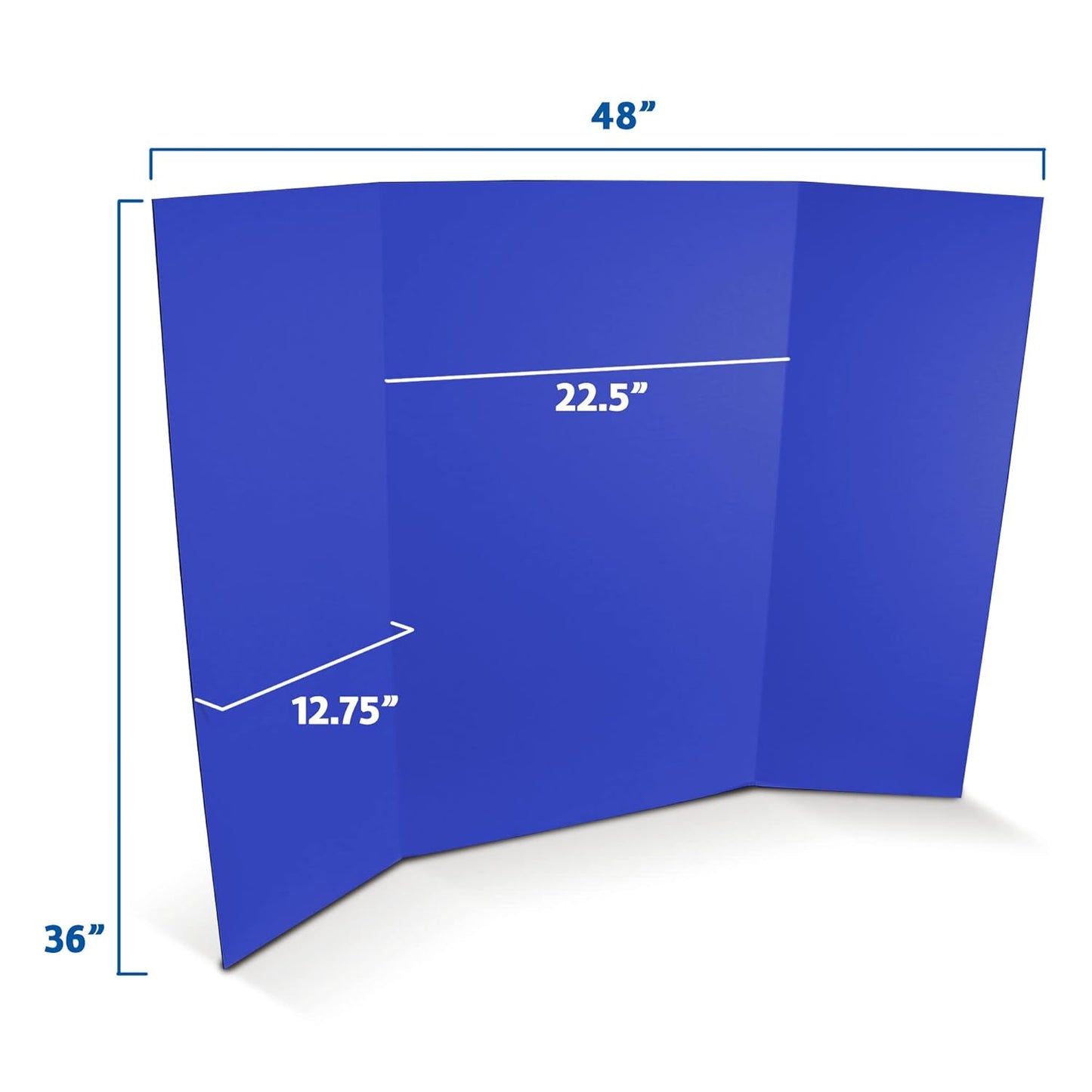 Flipside Products 36” x 48” Foam Project Boards for Presentations, Science Fair, School Projects, Event Displays and Trifold Picture Board - Blue - 3 Pack