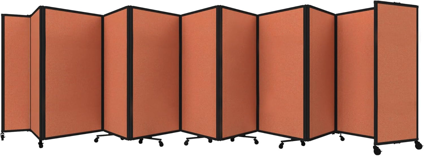 Versare Room Divider 360 Portable Wall Partition | Folding Panels | Large Freestanding Divider | Locking Wheels | Temporary Room Separator