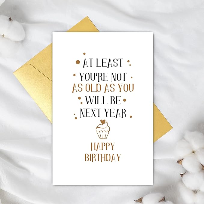 Supoeguk Funny Joke Birthday Card for Friends, Snarky Birthday Card for Him Her, Hilarious Getting Older Birthday Card