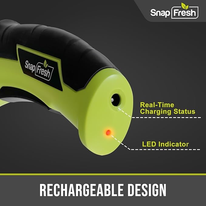 SnapFresh Cordless Electric Scissors, 4V Electric Mini Box Cutter, Carpet & Cardboard Cutter Tool with a Replacement Blade/Charger, Rotary Cutter for Cardboard Packages Leather Plastic （Green）