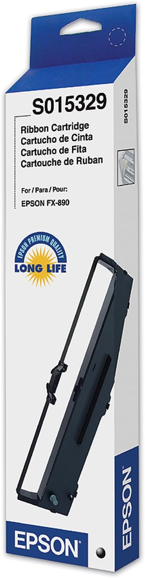 Epson S015329 FX-890 Fabric Ribbon -Cartridge (Black) in Retail Packaging