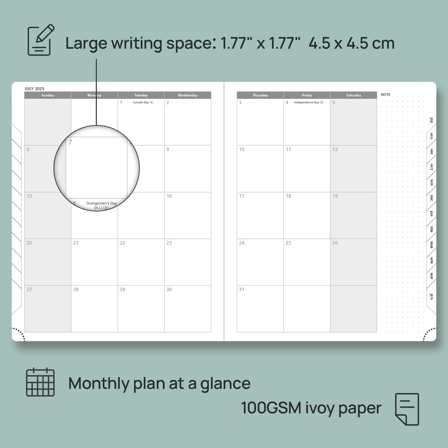 POPRUN Planner 2025-2026 (Large - 8.5'' x 10.5'') Academic Weekly Calendar (July 2025 - June 2026) with Hourly Time Slots, Monthly Tabs, 100GSM Thick Papers, Leather Soft Cover - Night Sky Blue