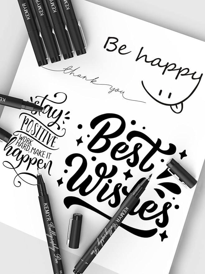 4 Micro Fine liner Drawing Art Pens Calligraphy Pens: 0.03mm Size Black Art supplies Waterproof Archival Black Ink Markers For Artists,Use for Professional Watercolor,Sketching