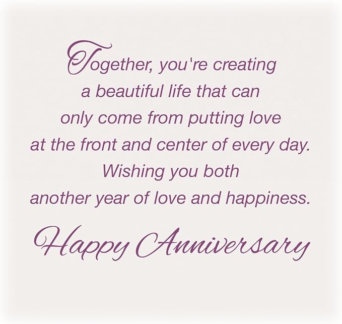 Chuck's Card-O-Rama - Anniversary Card For Son and Daughter-in-Law - Made in America - Premium Card Stock, Envelope Included - 5" x 7.75" - Packaged in Extra Sturdy Mailer - 96048