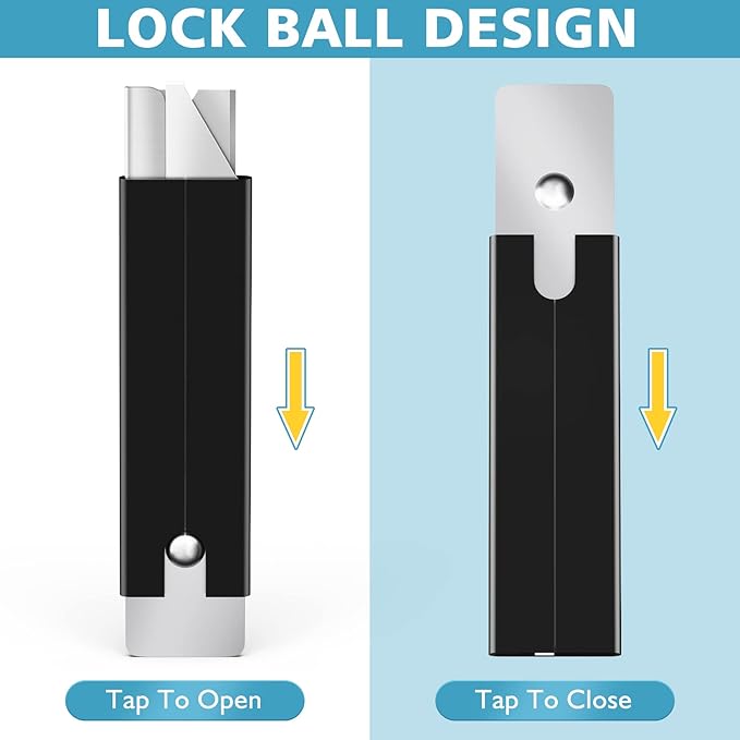 DIYSELF Utility Knife, 24-Pack Small Box Cutters with Single Edge Razor Blades, Retactable Knife, Metal Tough Sheath (Black)