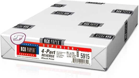 NextDayLabels - Superior Carbon-Less NCR, Pre Collated Paper, 500 Sheets Per Pack (8-1/2" x 11" 4 Part Reverse, 5915)