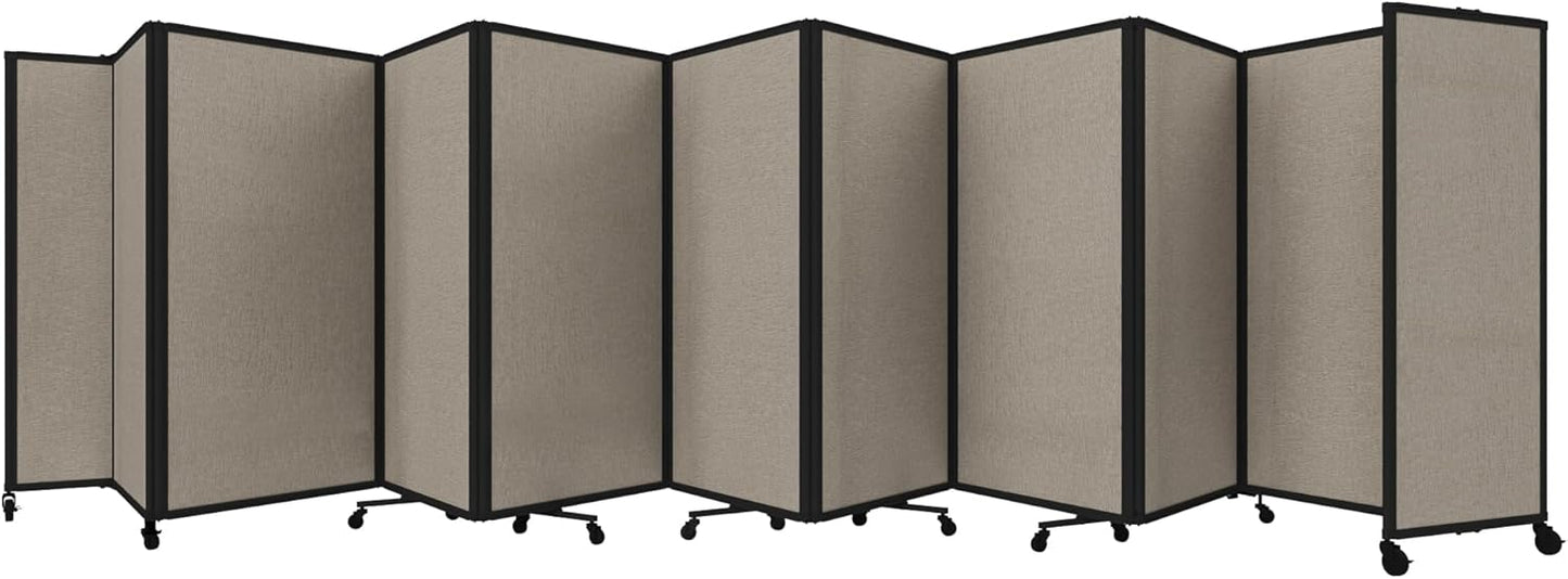 Versare Room Divider 360 Portable Wall Partition | Folding Panels | Large Freestanding Divider | Locking Wheels | Temporary Room Separator