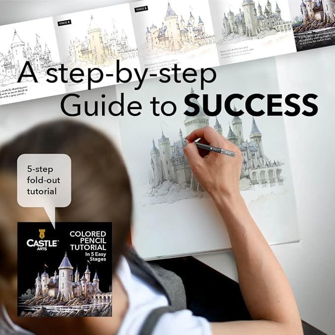 Castle Art Supplies Colored Pencils Set | 120 Premium Soft Core Coloring Pencils for Adults | Organized in Presentation Tin Case