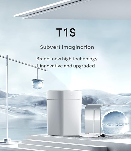 TOWNEW T1S 4.1 Gallon Automatic Self-Sealing and Self-Changing, Motion Sense Activated Trash Can, 2024 Upgrade Smart Garbage Can with Lid for Kitchen Bathroom Office, White