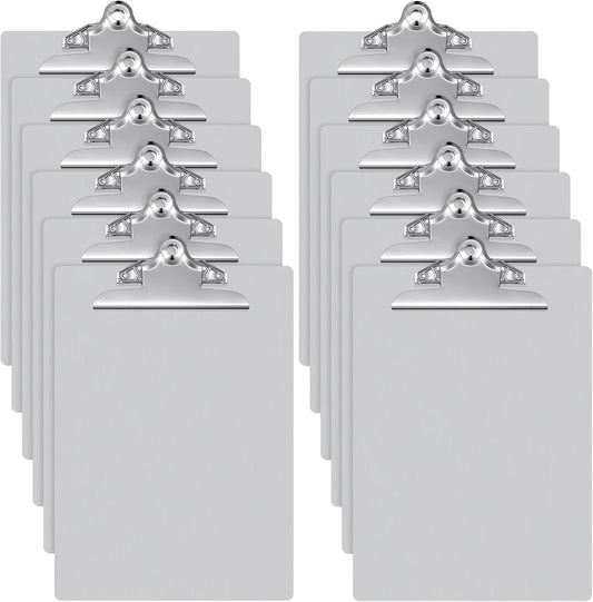 12 Pcs Metal Clipboard Heavy Duty Aluminum Clipboards 12 x 9 Inch Metal Clip Board with Low Profile Clip A4 Letter Size Document Holder for Office School Medical Jobsite Laboratory