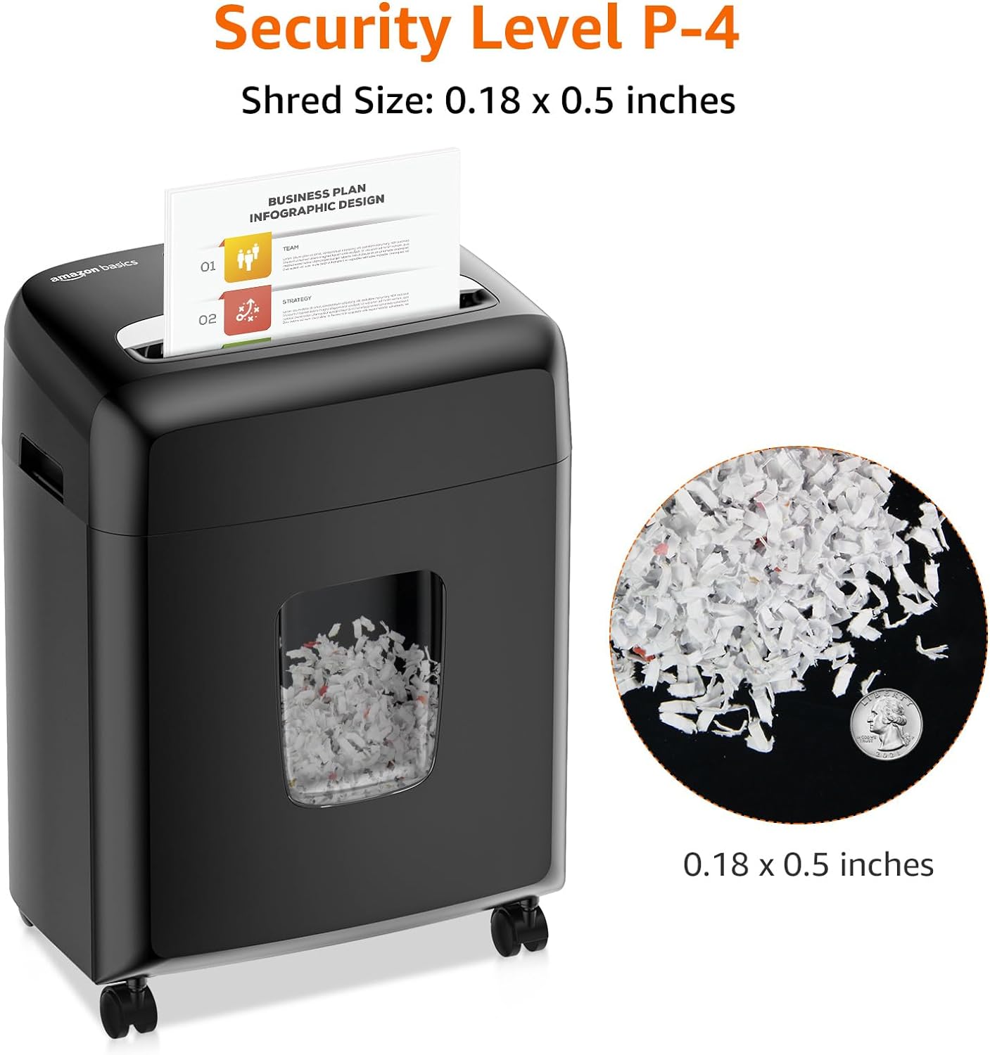 Amazon Basics Micro Cut Paper Shredder, CD, and Credit Card Shredder, 8 Sheet (New Model), Black