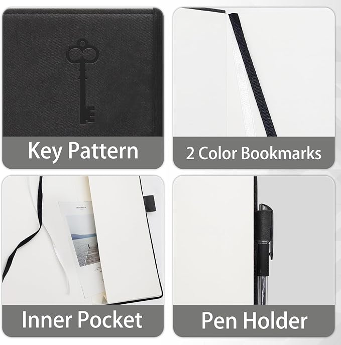 Password Keeper Book with Colorful Alphabetical Tabs, Hardcover Log Book for Internet Password and Website Address, Personal Organizer with Notes Section and Back Pocket and Two Bookmarks (Matte