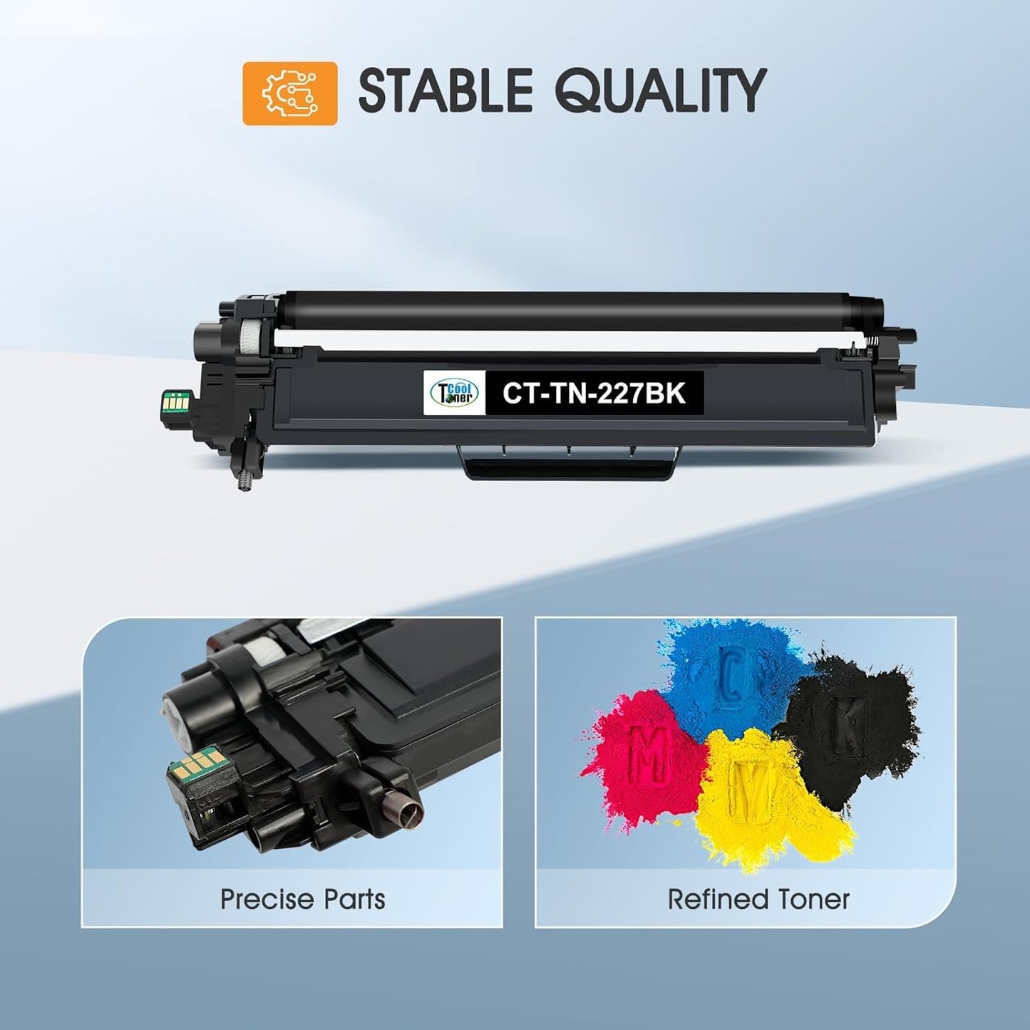 TN227 TN-227BK/C/M/Y High Yield Toner Cartridge 4 Pack: Compatible Replacement for Brother TN 227 TN-227 TN-223BK/C/M/Y TN223 for HL-L3270CDW MFC-L3770CDW HL-L3290CDW MFC-L3750CDW HL-L3210CW Printer