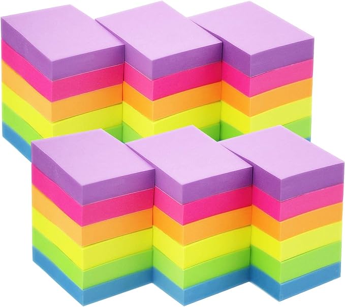 Early Buy Sticky Notes 1.5 x 2 Self-Stick Notes 6 Bright Color 36 Pads, 100 Sheets/Pad