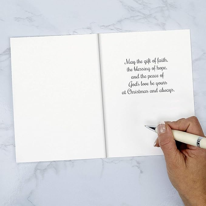 Current Snowy Church Religious Christmas Cards with Envelopes - Set of 18 Large 5 x 7-Inch Folded Cards, Faith Holiday Greeting Card Value Pack