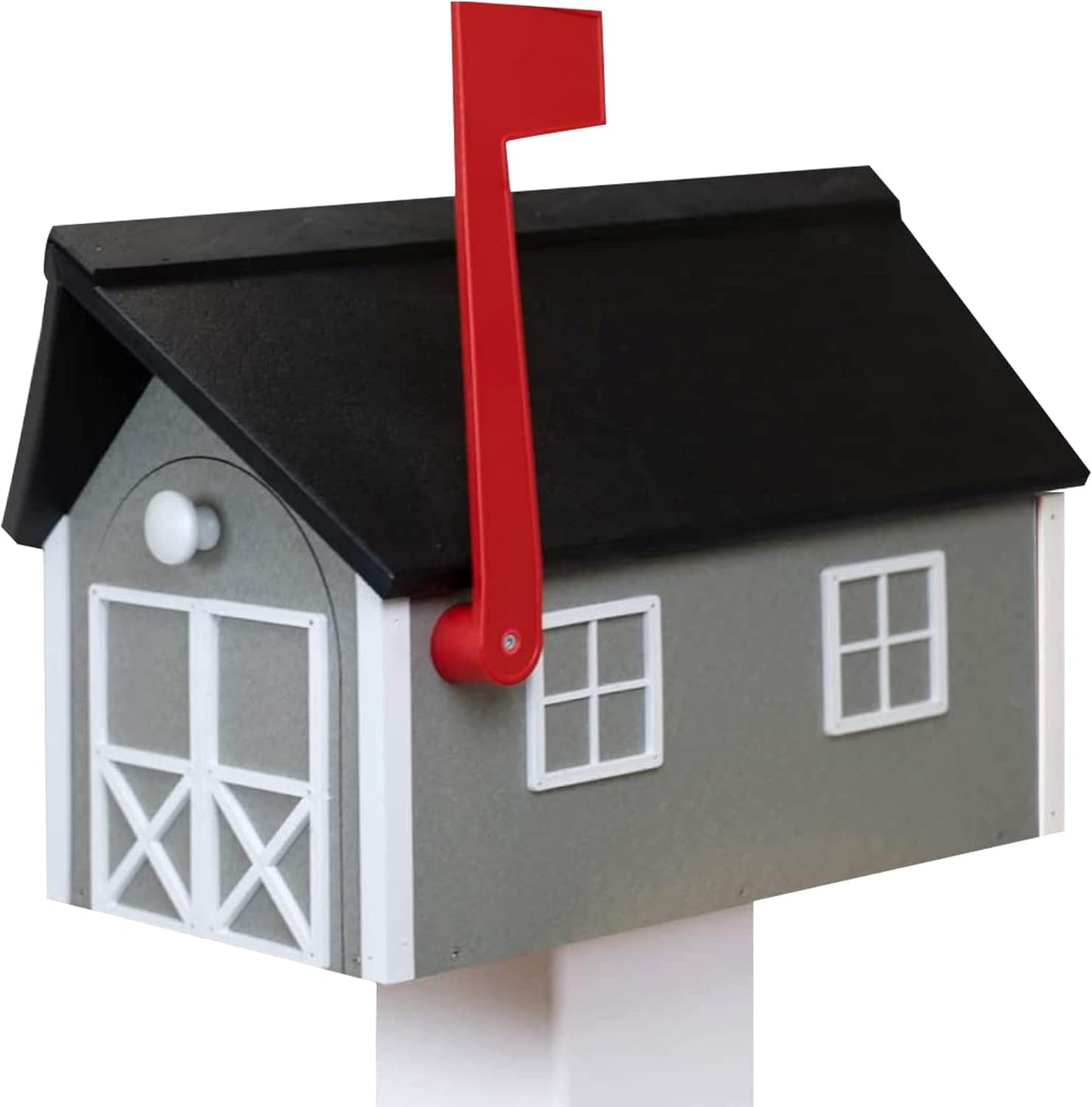 Peaceful Classics Poly Mailbox- Durable, Weather-Resistant Amish Craftsman Mailboxes for Outside Uses Like Front Yard and Road Side- Long-Lasting, Decorative, Modern Mailbox (Gray).