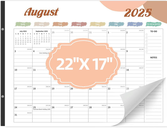 Desk Calendar 2025-2026, Desk Calendar Large 22x17, 18 Months Desk Top Calendar, From July 2025 to December 2026 with To Do & Notes, Holiday & Julian Date for Home, School & Office