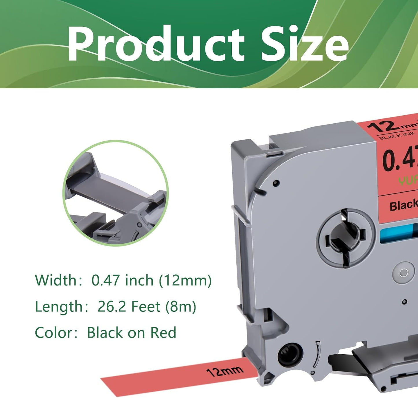 TZe-431 TZe 12mm Red TZ Tape Compatible with Brother P Touch Label Maker Tape TZ-431 TZe431 TZ431 Label Tape 12mm 0.47 Laminated Black on Red for PTD210 PTD600 PTH100, 3-Pack