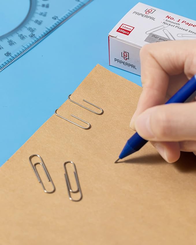 PAPERPAL #1 Smooth Paper Clips, 2000 Medium Paper Clips (20 Boxes of 100 Each), Bulk Paperclips for Office School & Personal Use, Daily DIY, 1-2/7" Silver Paper Clip Standard Size