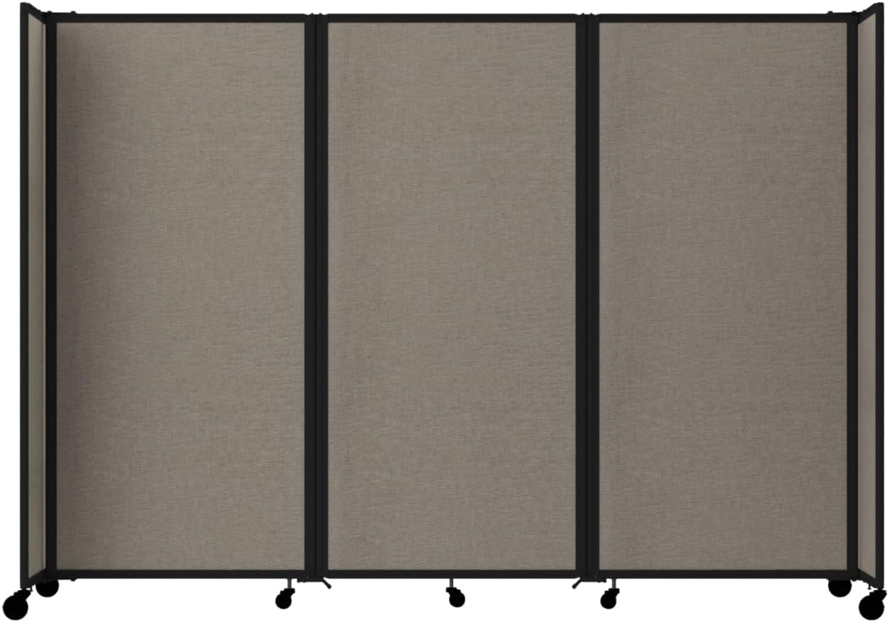 Versare Room Divider 360 Portable Wall Partition | Folding Panels | Large Freestanding Divider | Locking Wheels | Temporary Room Separator