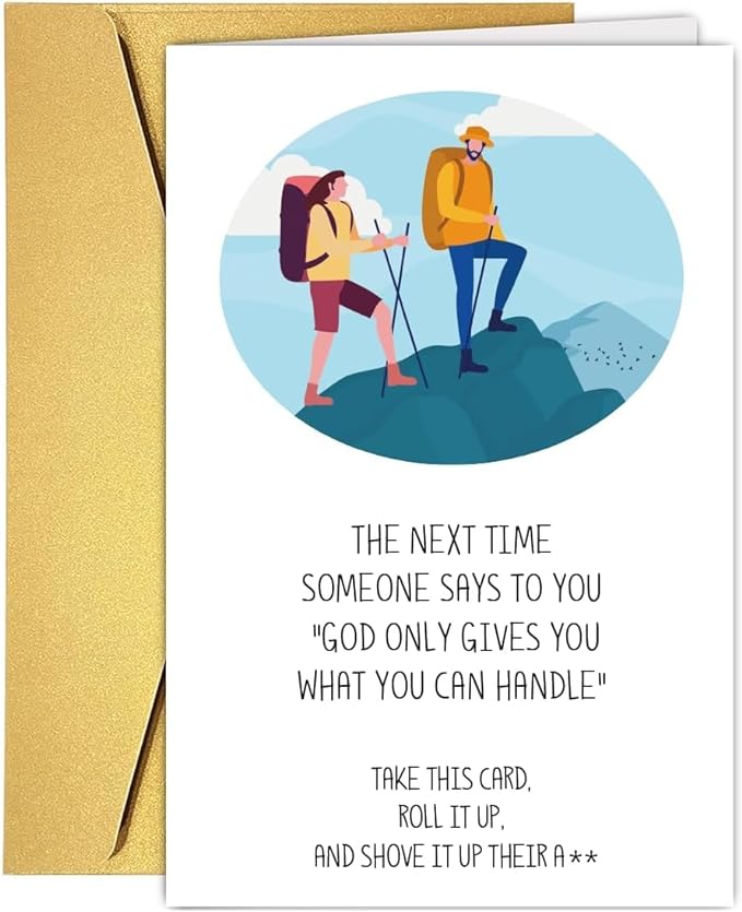 UUEFKTN Funny Encouragement Card for Him Her, Humor Adult Support Card, Special Occasion Card Uplifting Card, illness Difficult Support for Friend, Get Well Card, Get Better Gift for Women Men