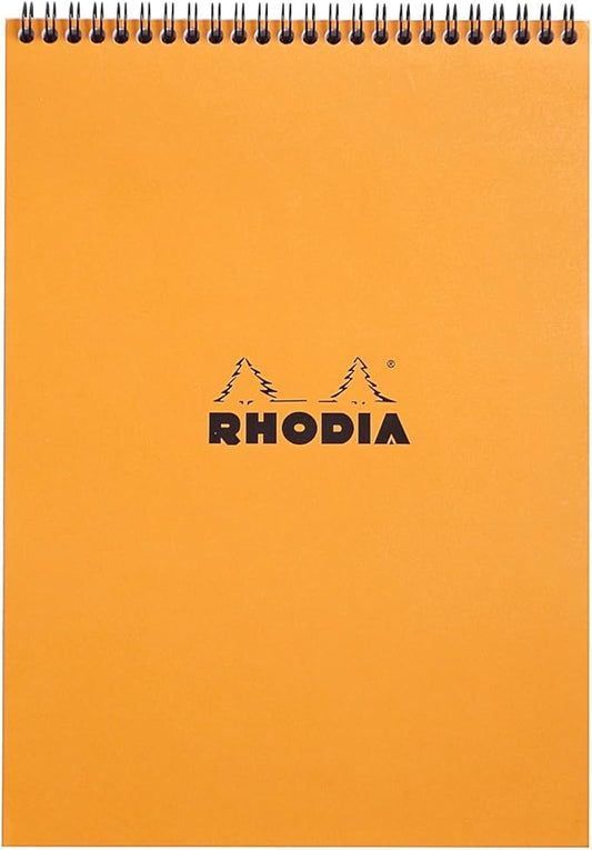 Rhodia Wirebound Notepad, A4, Square Ruling - Orange (18500C)