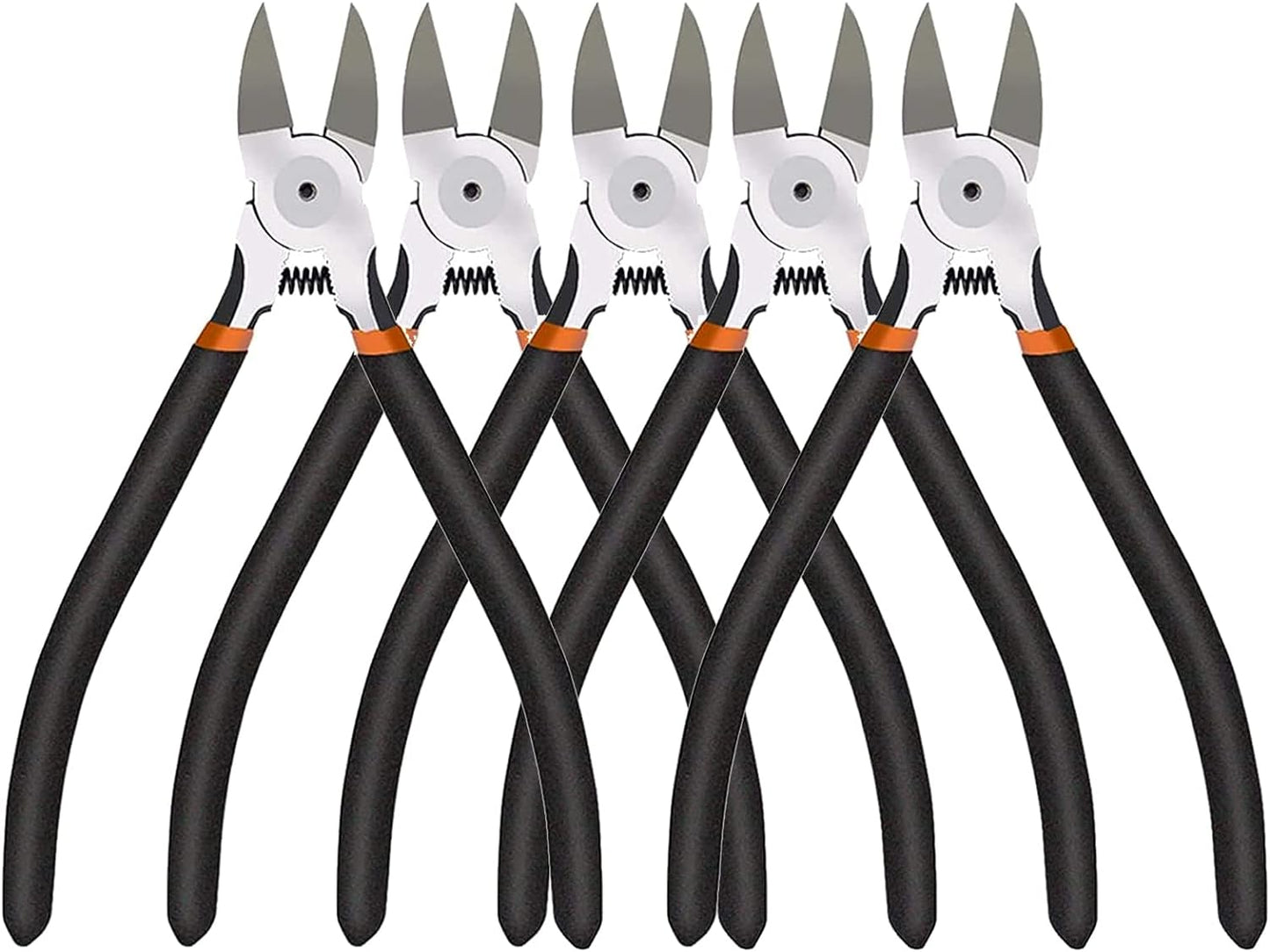 BOENFU Wire Cutters Heavy Duty 5 Pack Side Cutters 6 Inches Wire Snips Flush Cut Pliers Metal Cutting Tool for Crafting, Floral, Artificial Flowers, Chicken Wire, Electrical