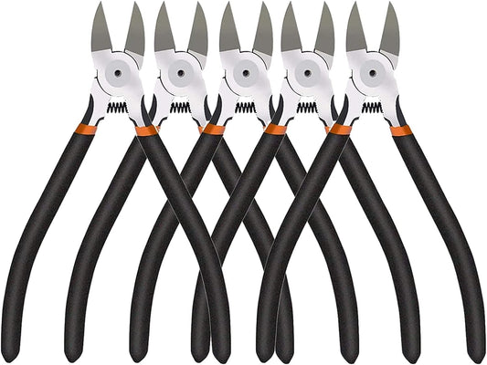 BOENFU Wire Cutters Heavy Duty 5 Pack Side Cutters 6 Inches Wire Snips Flush Cut Pliers Metal Cutting Tool for Crafting, Floral, Artificial Flowers, Chicken Wire, Electrical
