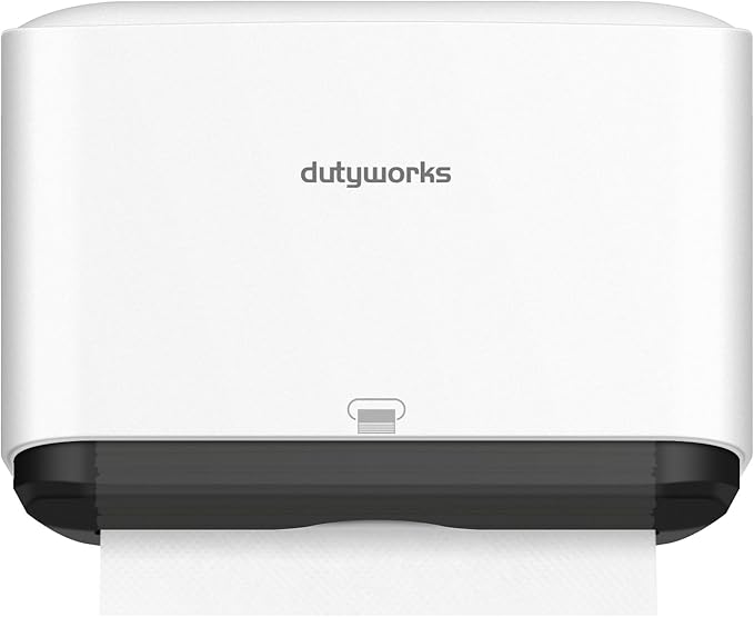 Paper Towel Dispenser Wall Mount, Multifold Paper Towel Holder Adhesive Hand Towel Dispenser for Bathroom Kitchen Commercial, White