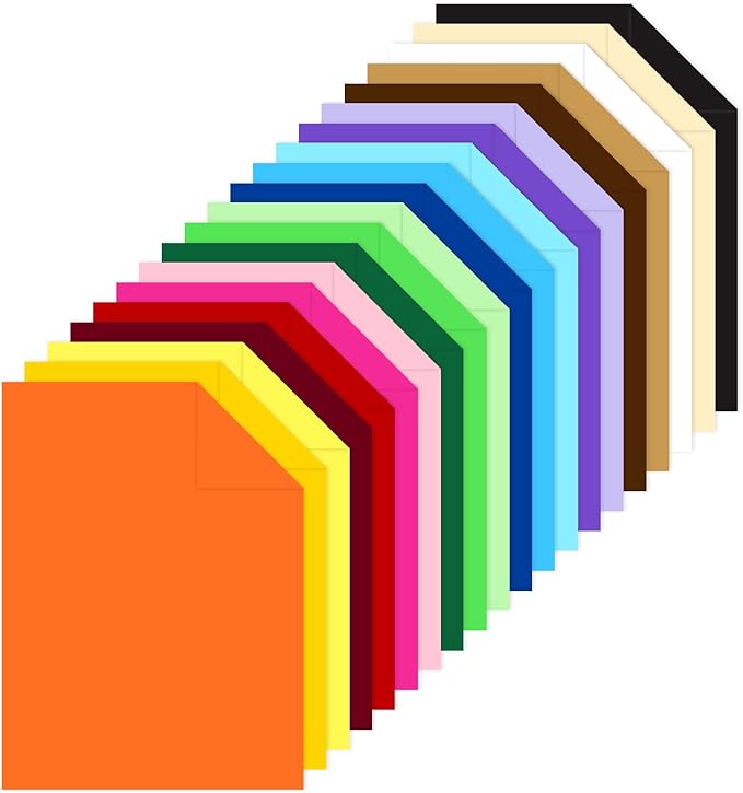 60 Sheets Colored Cardstock 8.5 x 11 Assorted 80 lb 20 Colors Solid Core Card Stock Printer Paper For Card Making Paper Crafting Printer