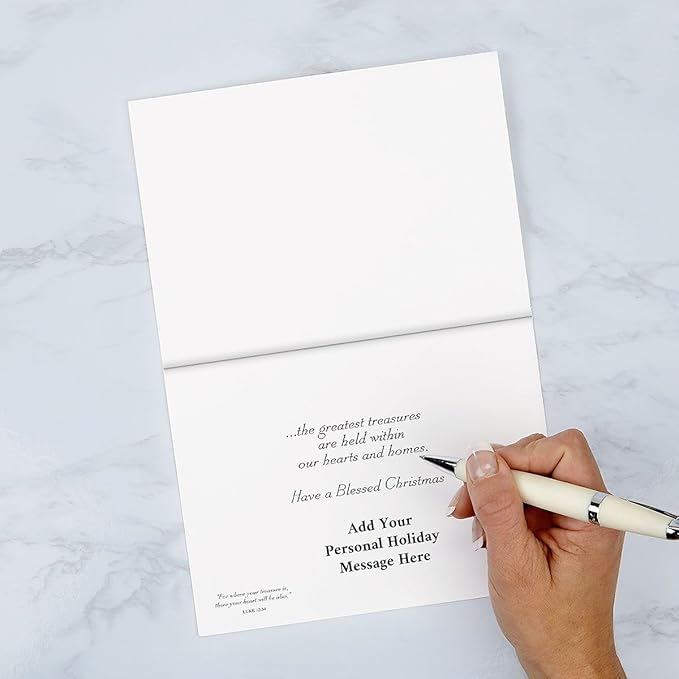 Current Winter Home Personalized Religious Christmas Cards with Envelopes - Set of 18 Large 5 x 7-Inch Folded Cards, Faith Holiday Greeting Card Value Pack, Add Names or Text