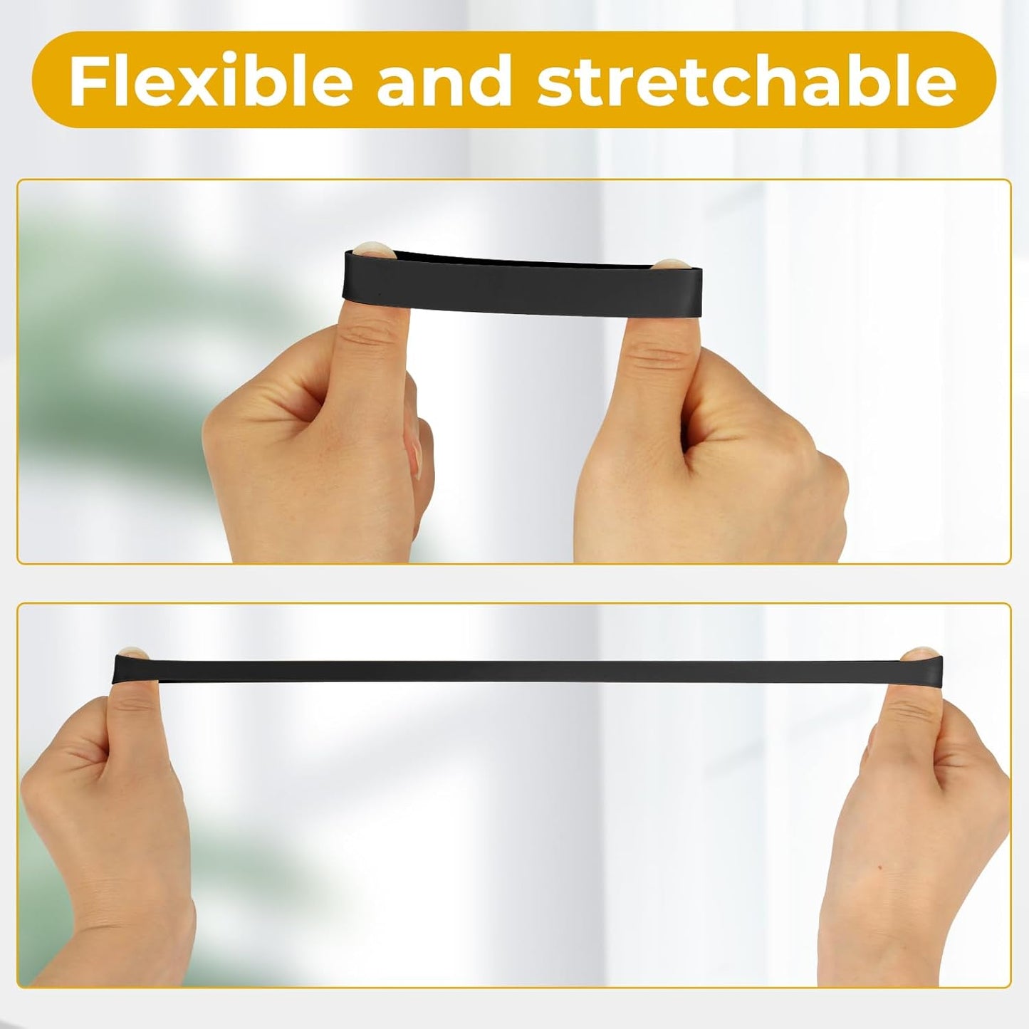 Size #82 Tactical Rubber Bands - Pack of 60 Heavy-Duty, Extra Thick and Wide UV, Heat, and Cold-Resistant Industrial-Grade Elastic Bands for Camping, Cycling, and Fishing (black)