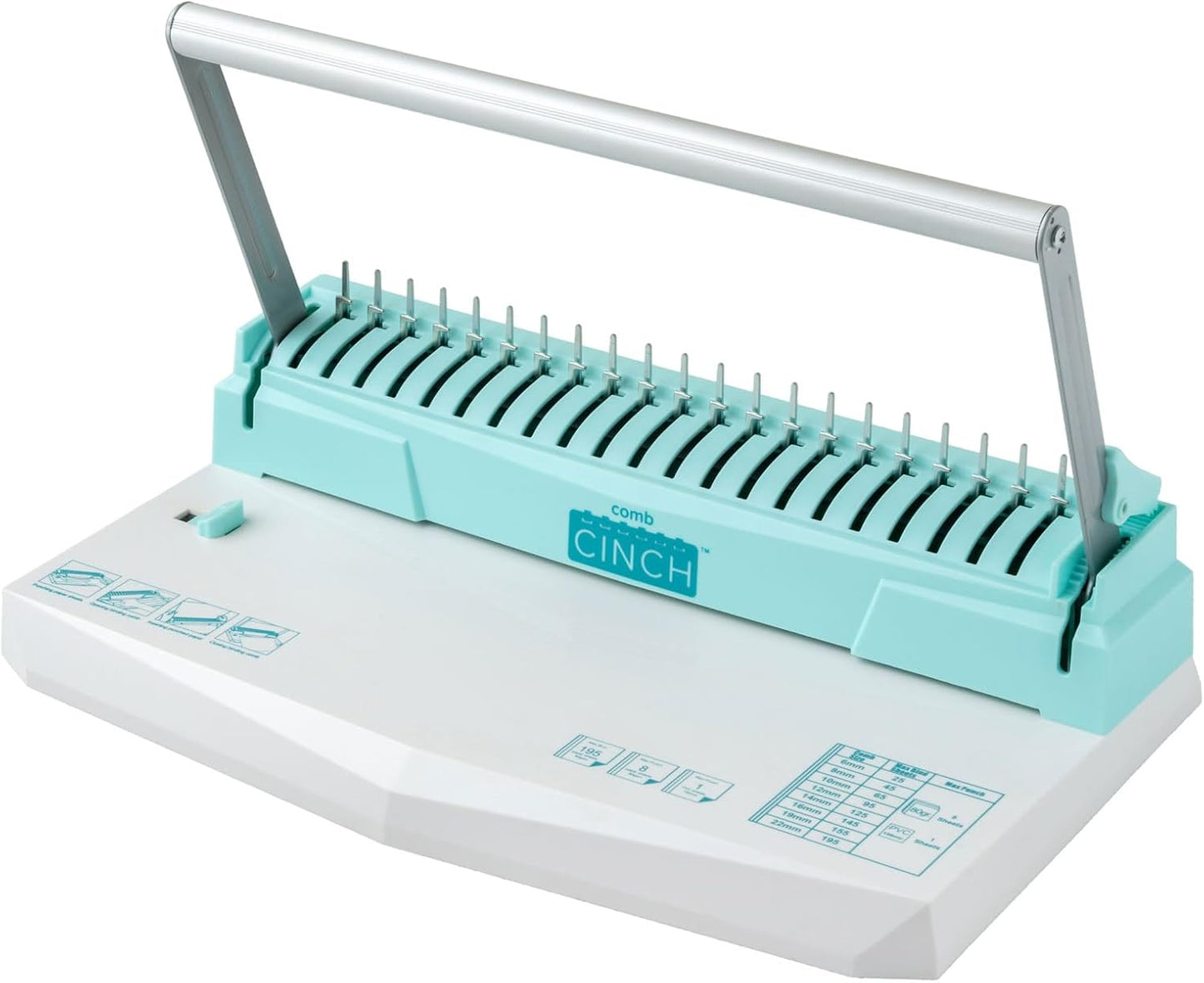 We R Memory Keepers Comb Cinch Book Binding Machine, Includes 10 8 mm Binding Combs, Book Binding Kit, Easy to Use, Use for Scrapbooking, Home Offices, & Classrooms