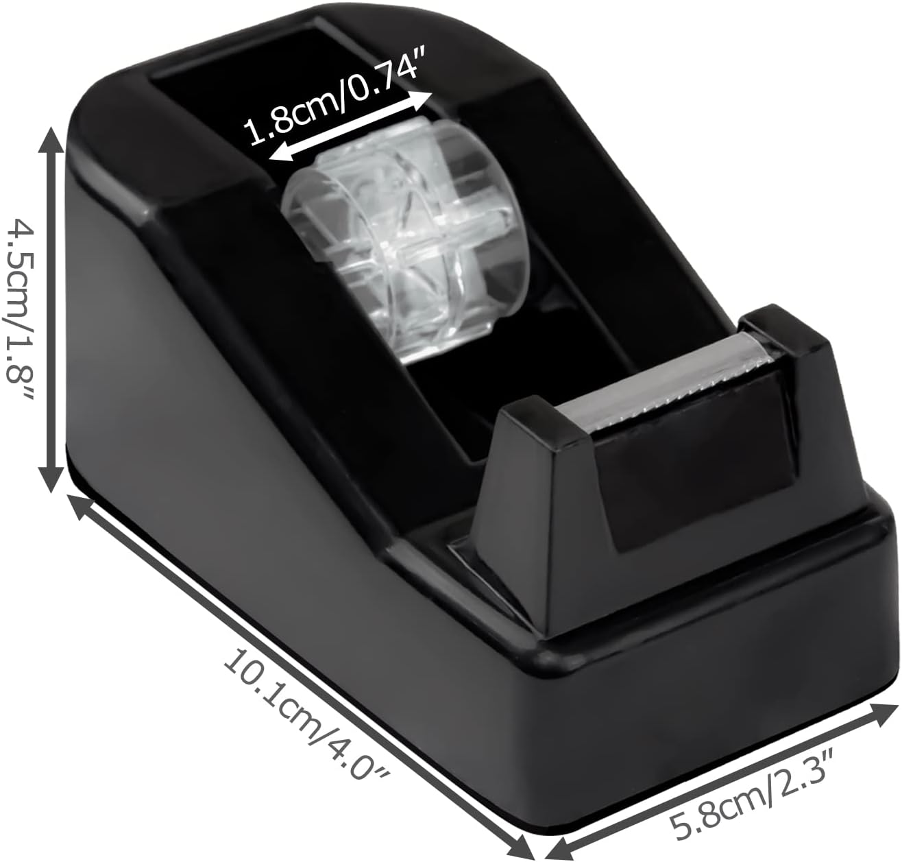 1Pcs Desktop Tape Dispenser Adhesive Roll Holder with Weighted Nonskid Base, Black (Tape not Included)