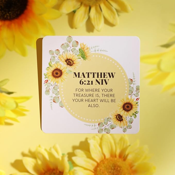 Bible Verse Prayer Cards, Sunflower 100 Scriptures Scratch-off Cards | Bible Verses for Daily Inspiration and Surprises, affirmations, Perfect Christian Gifts for Women, Prayer, and Encouragement
