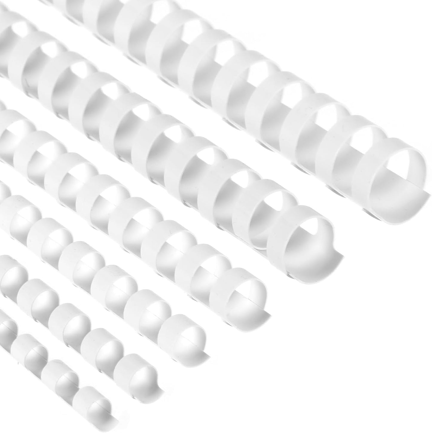 Yunsailing 150 Pack Plastic Binding Combs Plastic Binder Comb Ring 19 Ring Binding Spines Letter Size Spiral coils for Notebook Calendar(1/4 5/16 3/8 1/2 5/8 3/4 in,White)