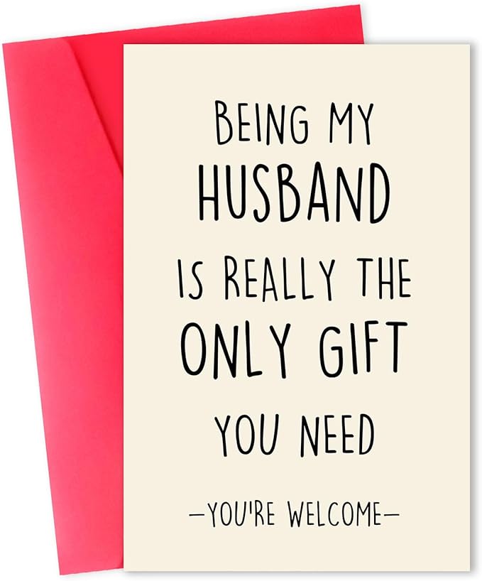 Funny Birthday Card for Husband, Humor Husband Birthday Cards Gifts from Wife, Great Valentine's Day Gifts for Him, Unique Anniversary Card for Husband, Husband Love Card