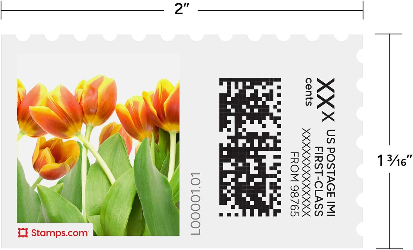 Spring Blossoms NetStamps 1200-Pack (50 Sheets) Printable Postage Labels (Stamps.com Subscription Required) - Print Approved Postage - Inkjet & Laser Printers - Business, Personal, Home