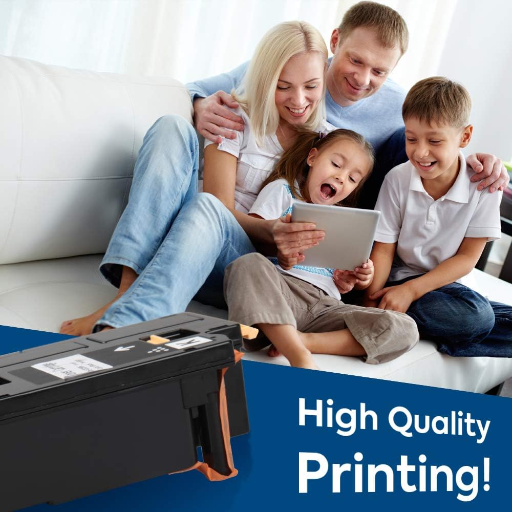 Dell 1250 Compatible Toner Cartridge Replacement for use in Dell 1250c Dell 1350cnw Dell 1355cn 1355cnw 1755nf 1755nfw c1760nw c1765nf c1765nfw Printer (KCMY, 4-Pack)